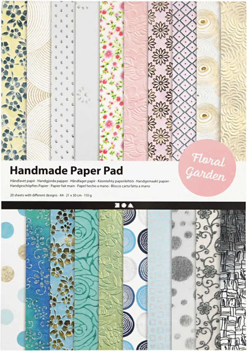 Creativ Company Handgemaakt Papierblok Bloementuin A4 - 20 Vel