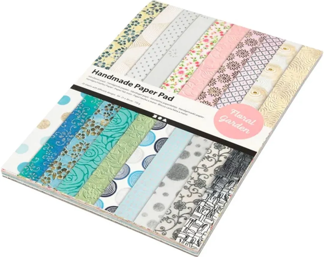Creativ Company Handgemaakt Papierblok Bloementuin A4 - 20 Vel