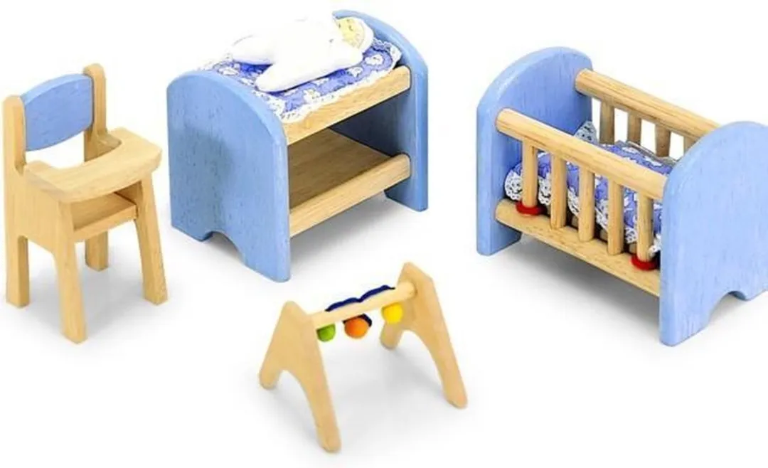 Pintoy Blauwe Babykamer Poppenhuis - Compleet - P06568