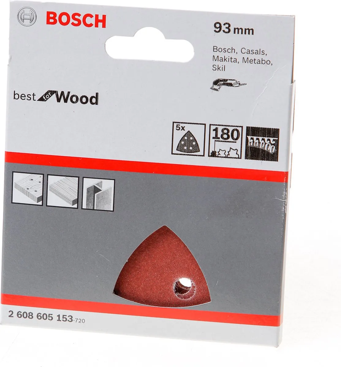 Bosch 5-delige Schuurbladenset 93mm - 180