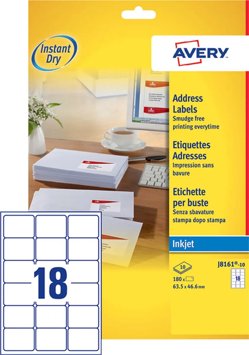 Avery White Adreslabels J8161