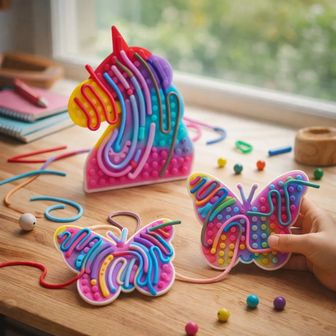 Eddy Toys Pop It Rijgspel - Vlinder/Meerkleurig - afbeelding 4 van 6
