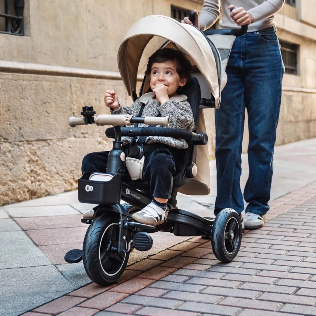 KinderKraft SPINSTEP 2 PLUS Driewieler - 360° Draaibare Zitting - Beige