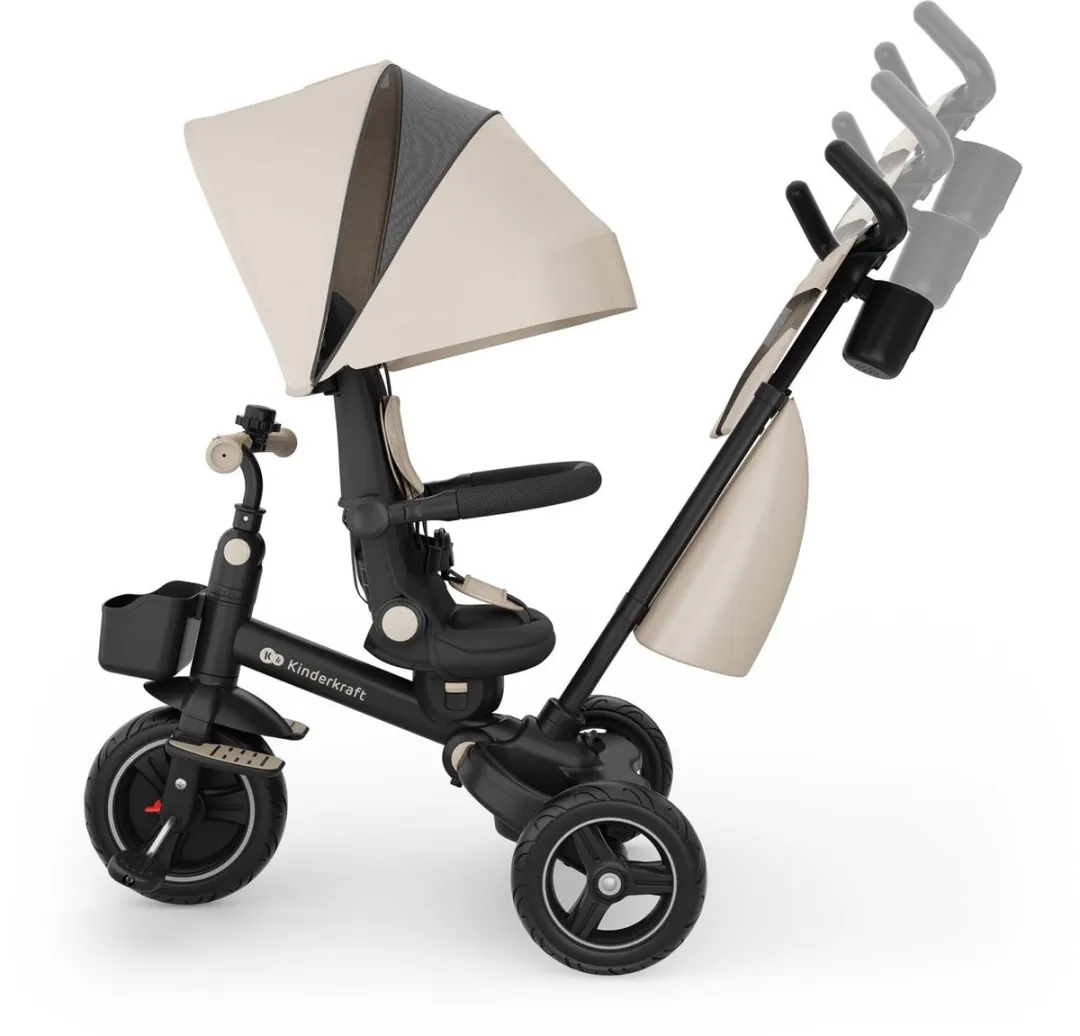 KinderKraft SPINSTEP 2 PLUS Driewieler - 360° Draaibare Zitting - Beige