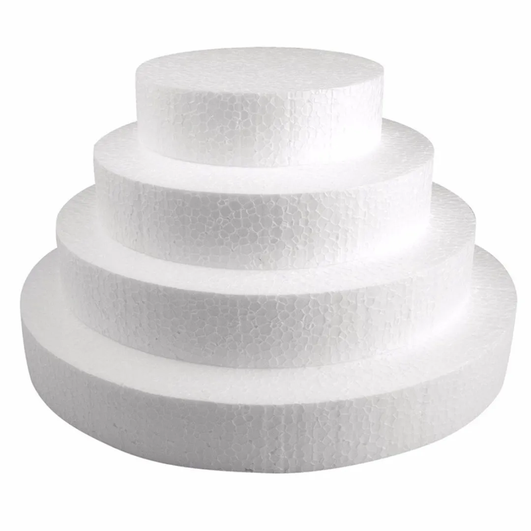 Rayher Piepschuim Schijven 25cm x 4cm - 5 Stuks Wit