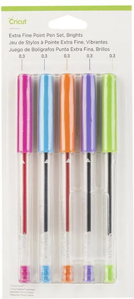 Cricut Extra Fijne Pennen 0.3mm - Set van 5 - Brights