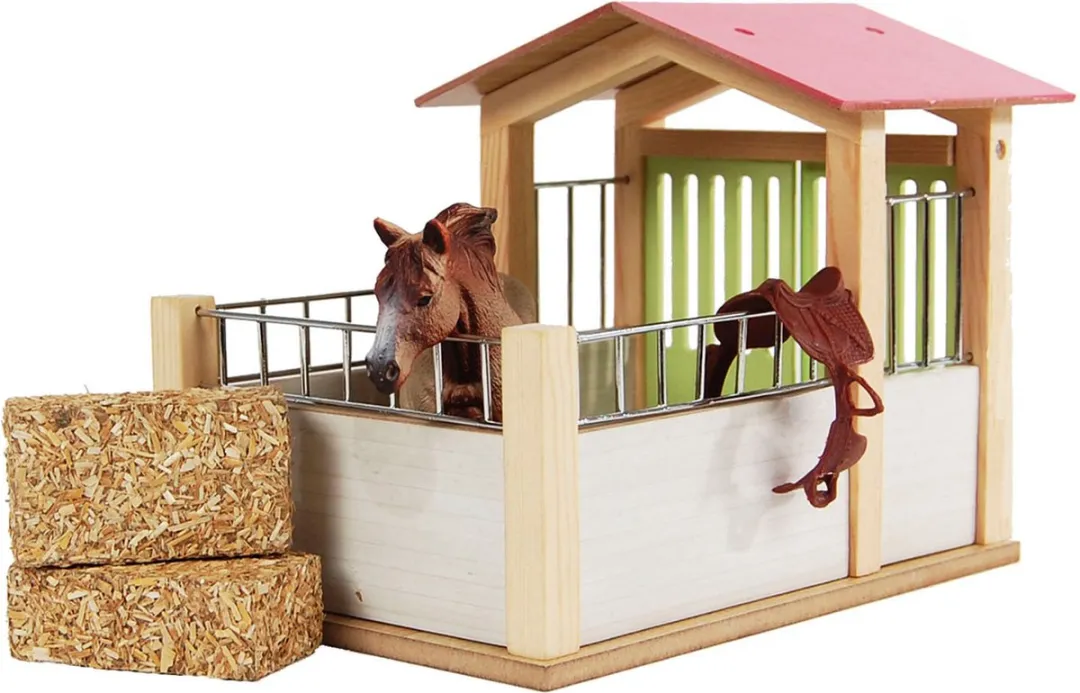Kids Globe Paardenbox Hout 1:24