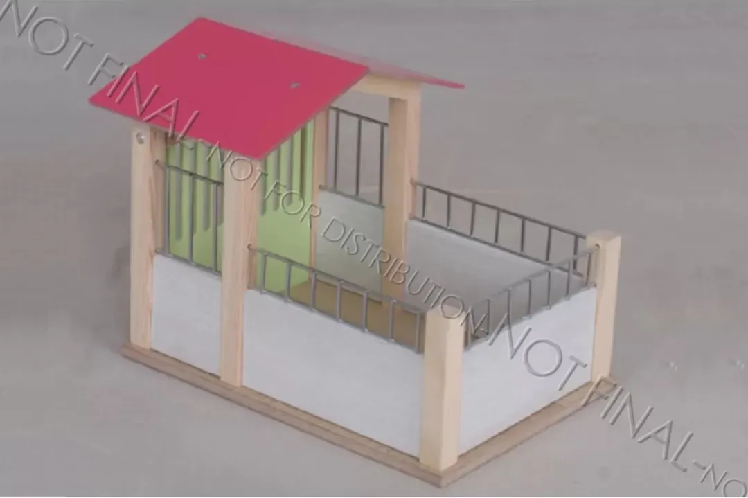 Kids Globe Paardenbox Hout 1:24 - Kleurenmix