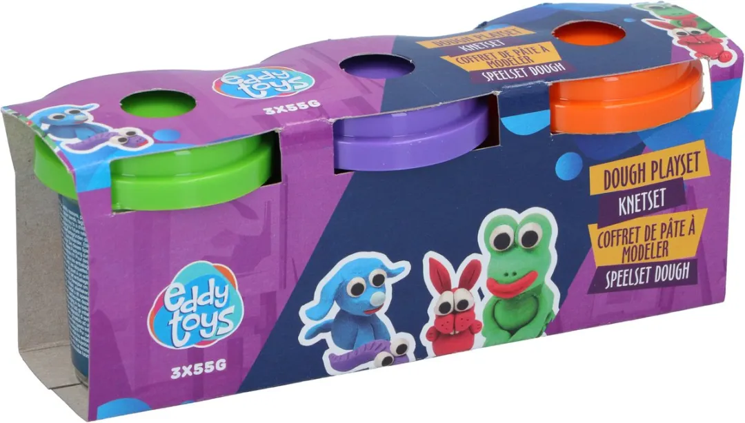 Eddy Toys Kleiset Boetseerklei 3x55g