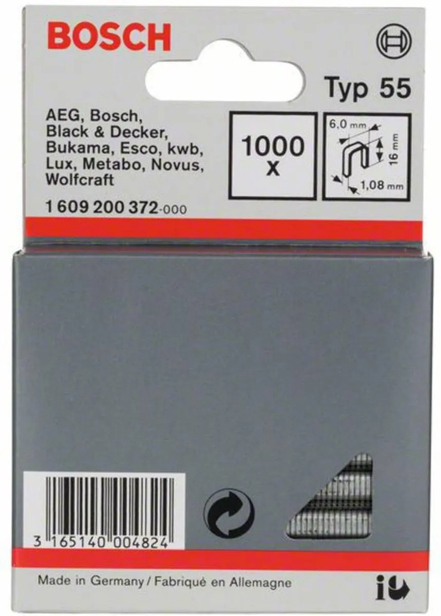 Bosch Niet met smalle rug 55 16x1,08mm - 1000 Stuks