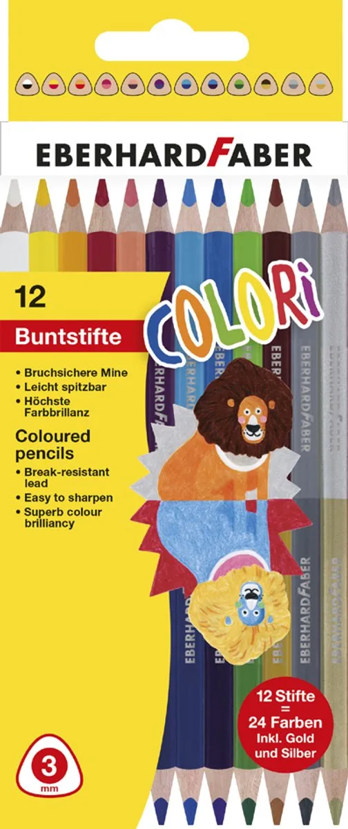 Eberhard Faber Colori EF-514811 Kleurpotloden - 24 Kleuren - 12 Stuks