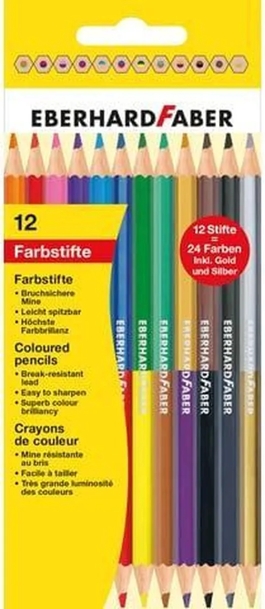Eberhard Faber Colori EF-514811 Kleurpotloden - 24 Kleuren - 12 Stuks