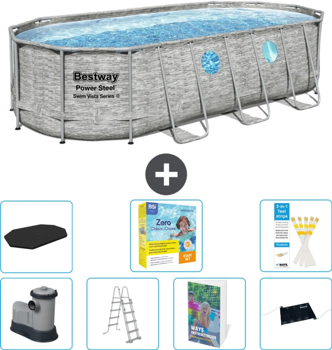 Bestway Ovaal Power Steel Swim Vista Zwembad 549x274cm