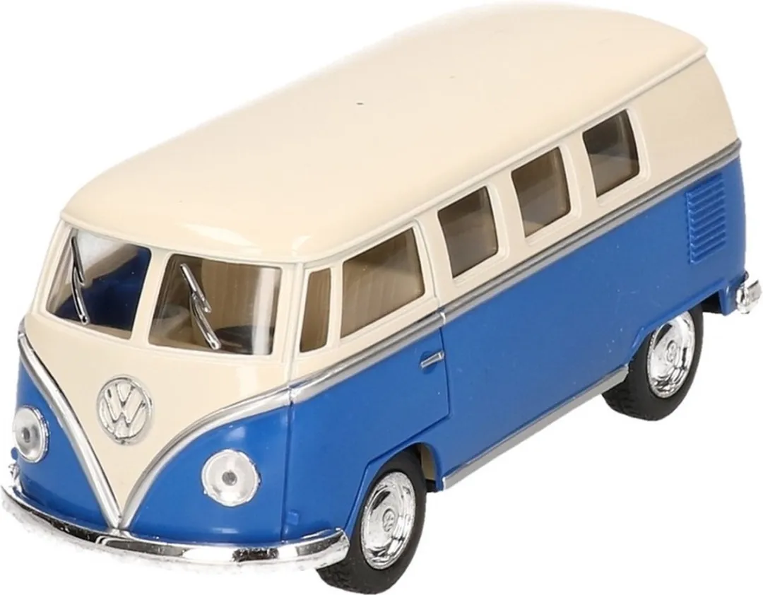 Goki Volkswagen T1 Modelauto - Blauw/Wit 13cm