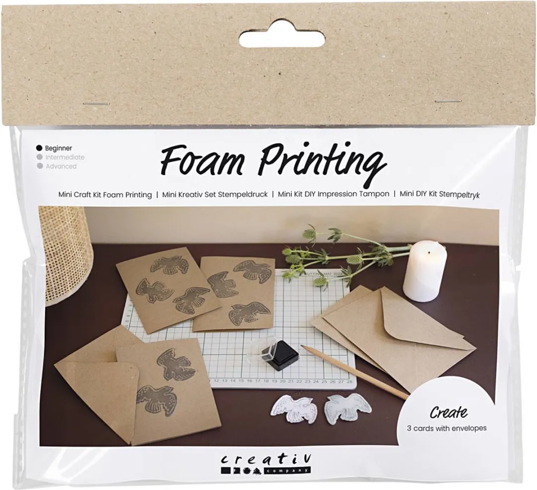 Creativ Company Mini Hobbyset Foam Druk Kaart Duiven
