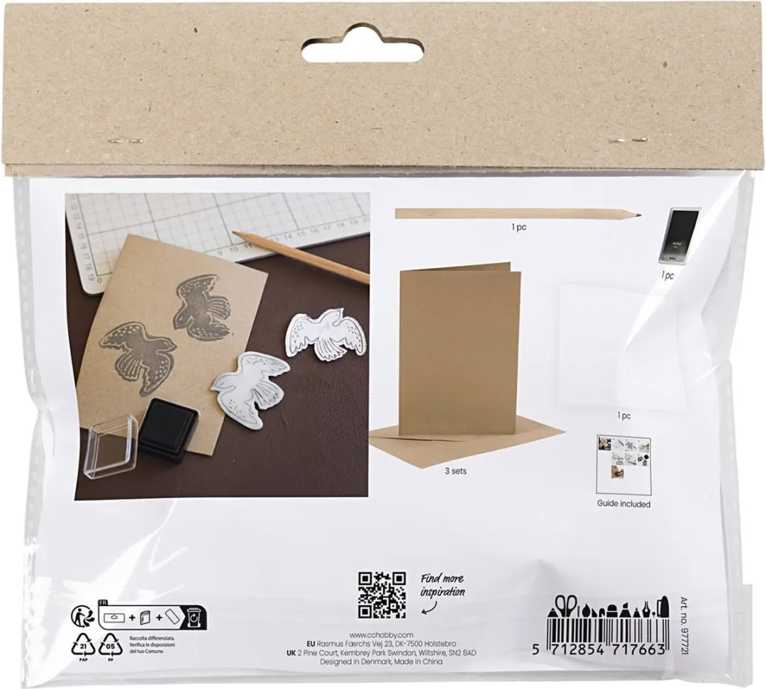 Creativ Company Mini Hobbyset Foam Druk Kaart Duiven - Multikleurig