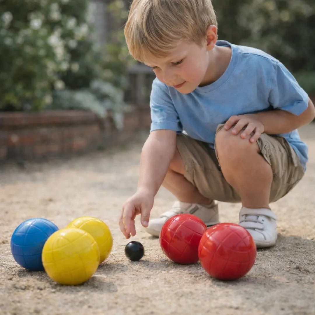 Eddy Toys Jeu de Boules 7-delig - Kunststof boules - Rood/Geel/Blauw