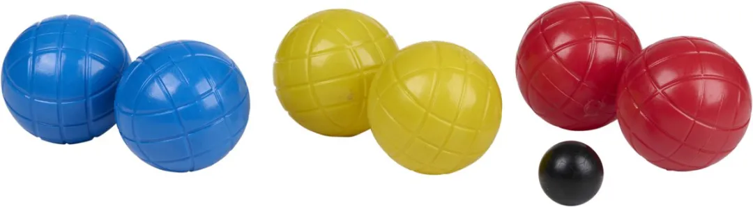 Eddy Toys Jeu de Boules 7-delig - Kunststof boules - Rood/Geel/Blauw