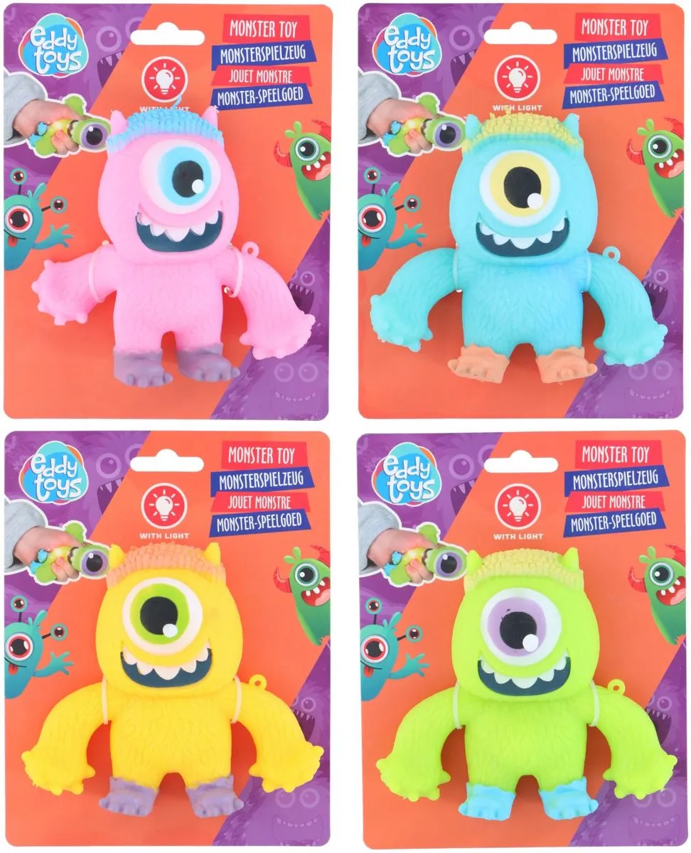 Eddy Toys Squish Monster Stressbal - Licht - 1 Stuks - Meerkleurig - afbeelding 2 van 4