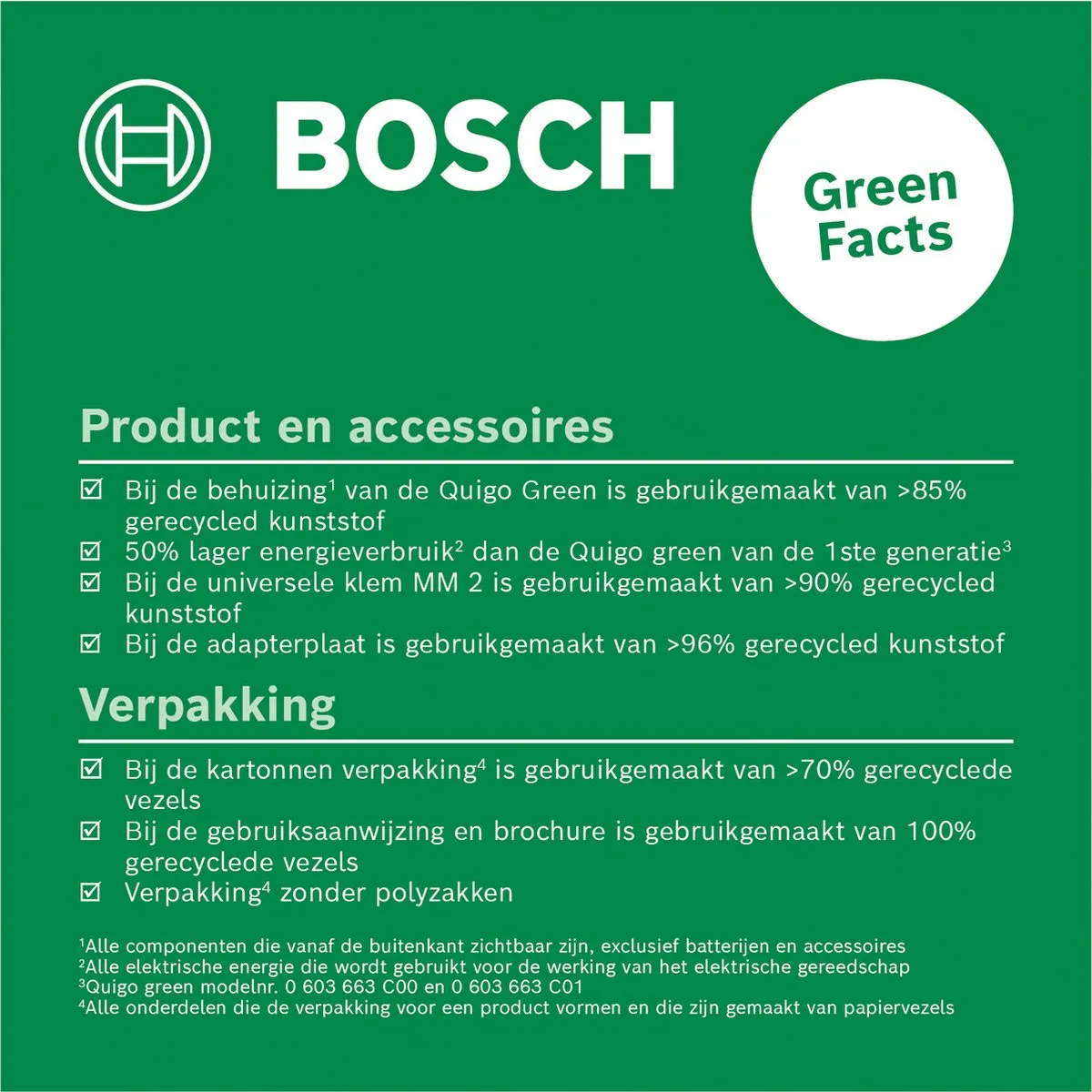 Bosch Quigo Green Kruislijnlaser 0603663CZ0 - Groen - 2 Batterijen