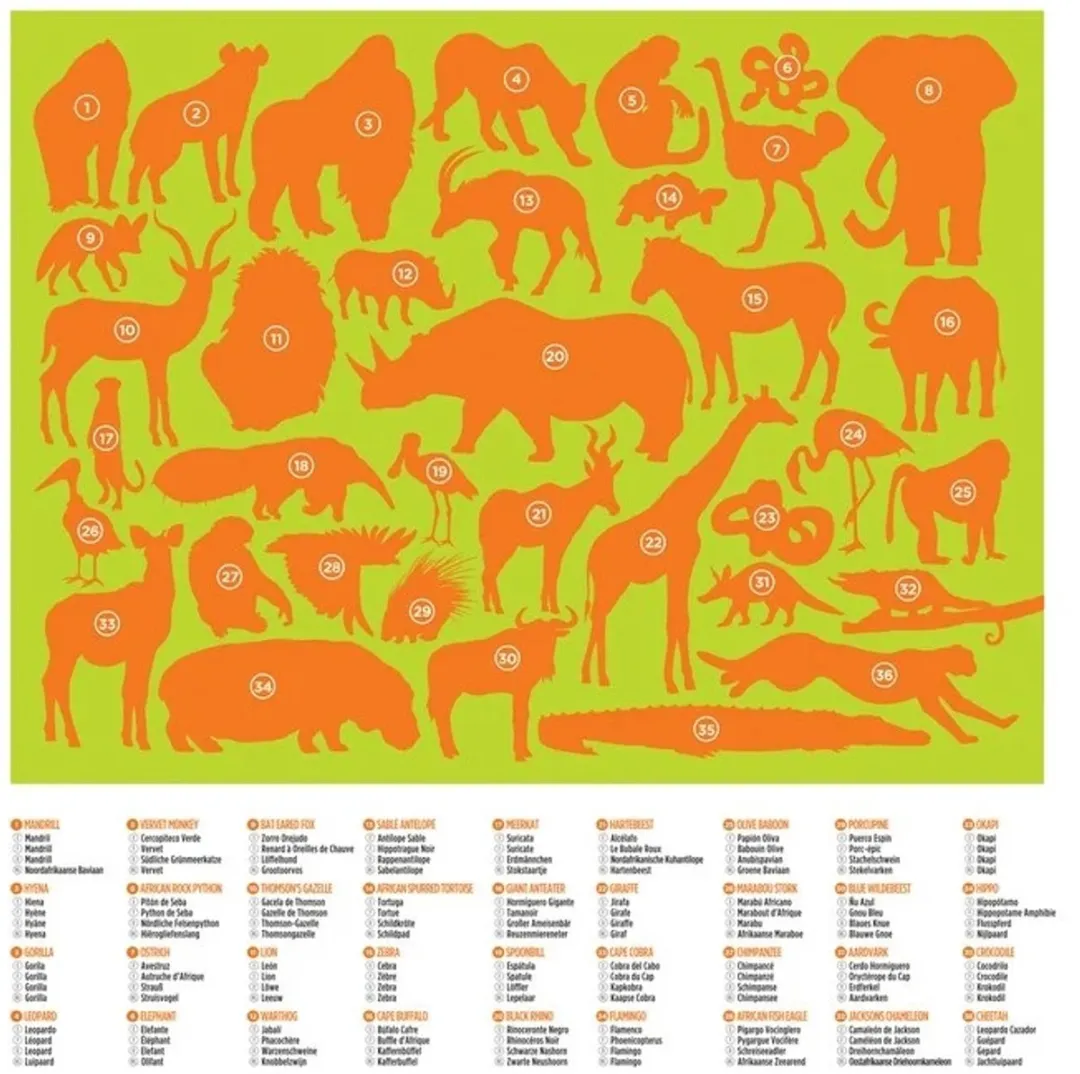 Crocodile Creek CC40542 Puzzel Wilde Dieren 100 Stukjes - Multicolor
