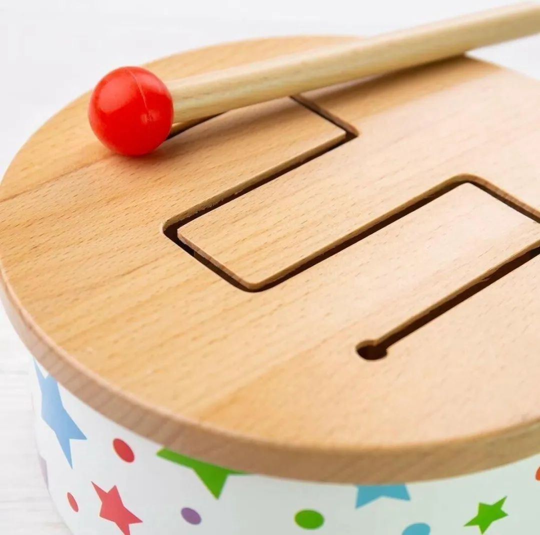 BIGJIGS Trommel Sterren Hout - Multikleur