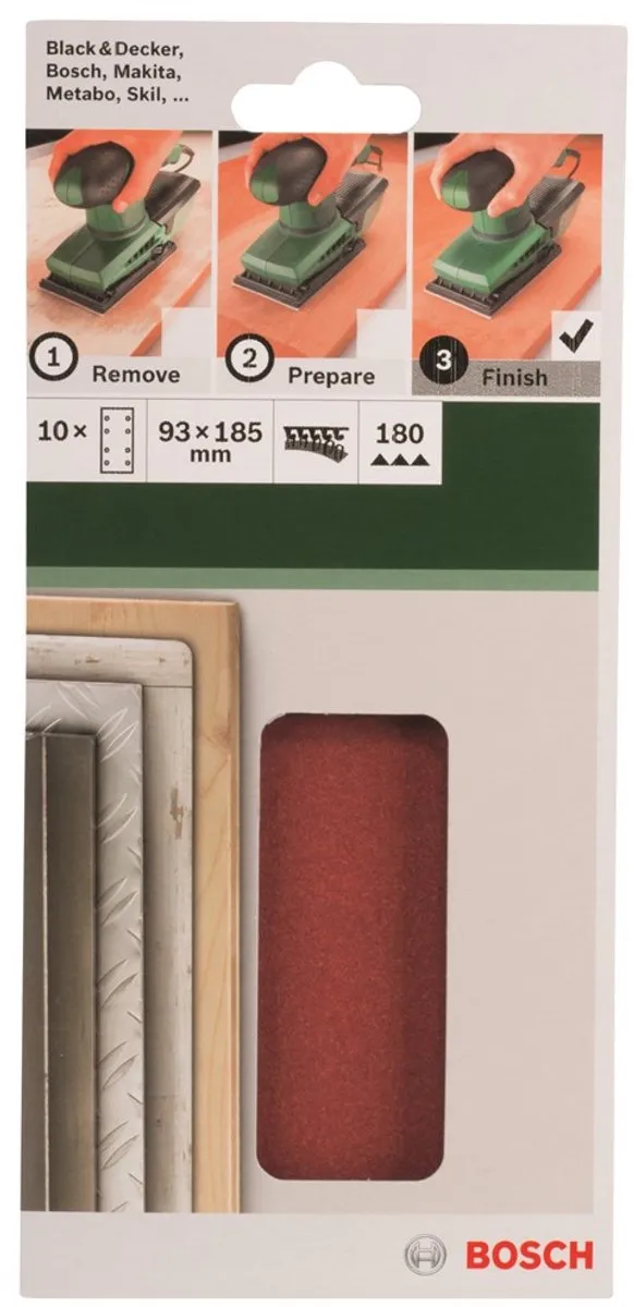 Bosch Schuurbladset 10-delig 93x185mm