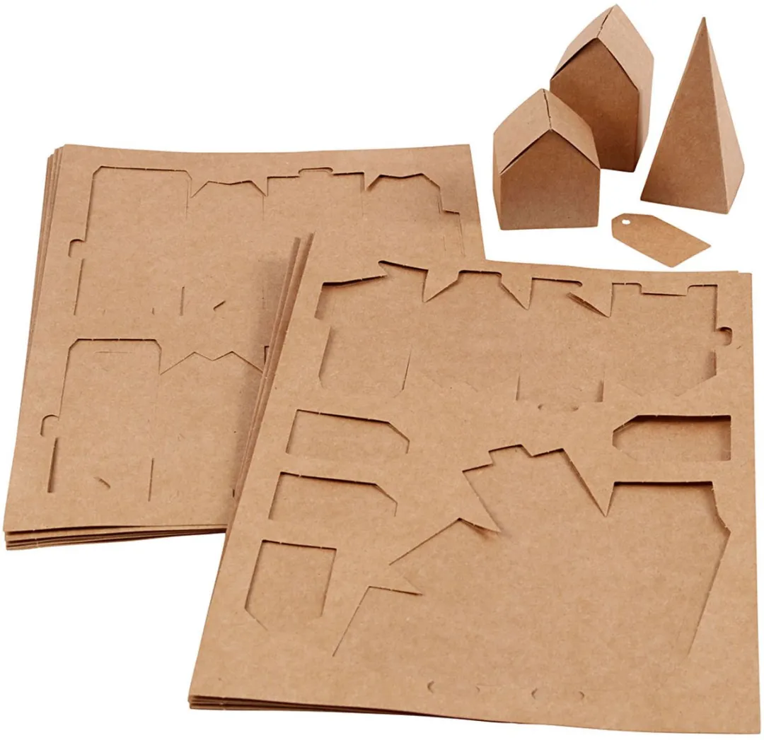 Creativ Company Kartonnen Huizen & Bomen Kraft - 1 Stuk