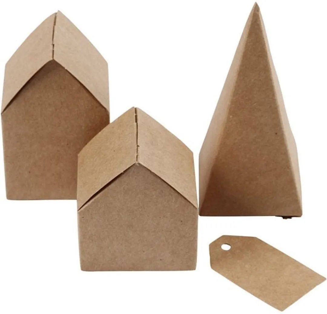 Creativ Company Kartonnen Huizen & Bomen Kraft - 1 Stuk
