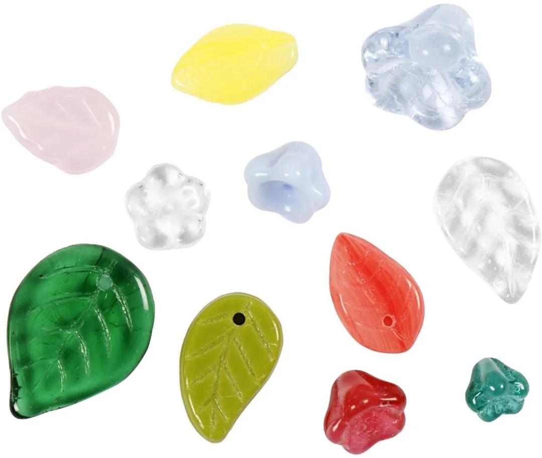 Creativ Company Glazen Bloemvormige Kralen - 6-17mm - Diverse Kleuren
