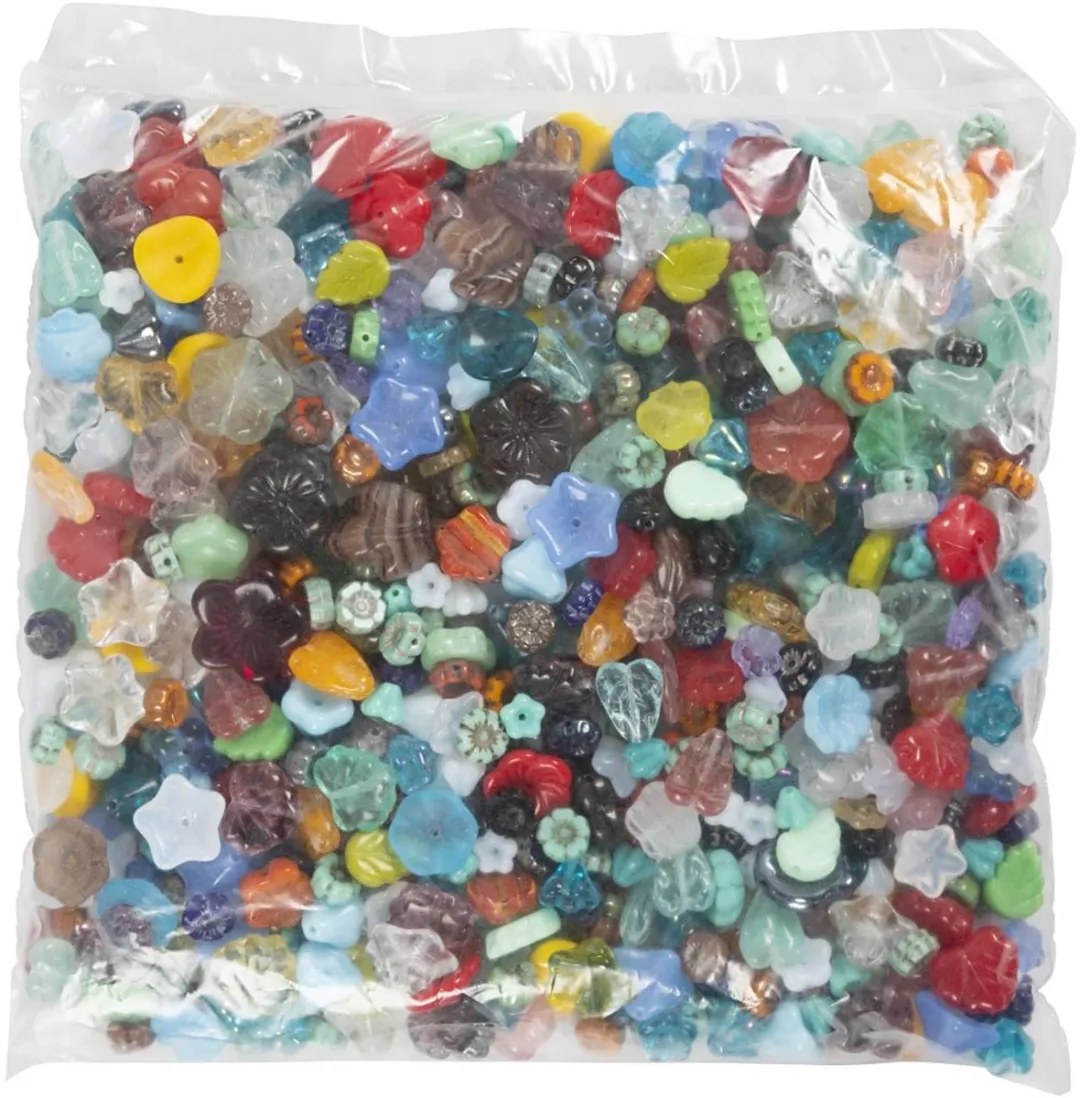 Creativ Company Glazen Bloemvormige Kralen - 6-17mm - Diverse Kleuren