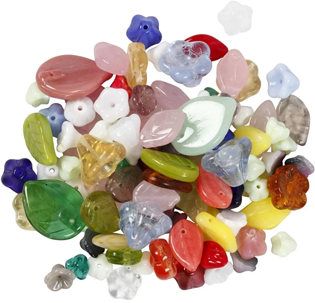 Creativ Company Glazen Bloemvormige Kralen - 6-17mm - Diverse Kleuren