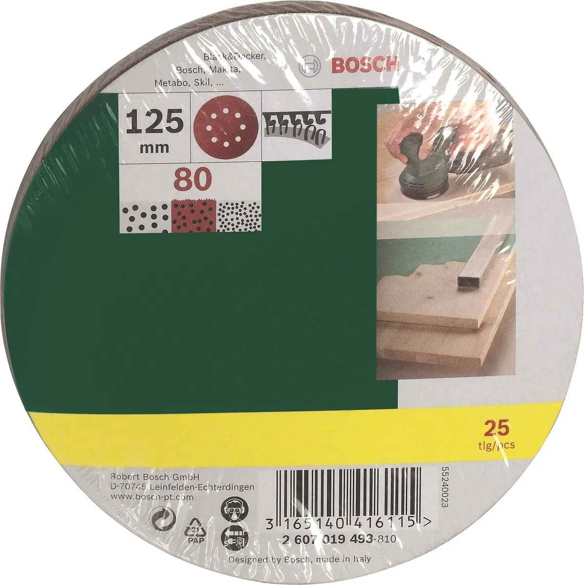 Bosch Schuurbladenset 25-delig 125mm - Korrel 80