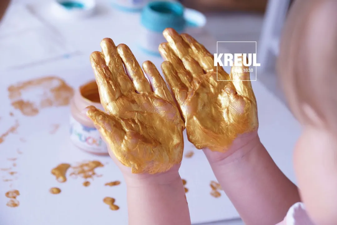 Vingerverf - Koningskleuren - Wit, Roze, Lichtroze, Violet, Blauw, Goud - Kreul - Mucki - 6x50ml