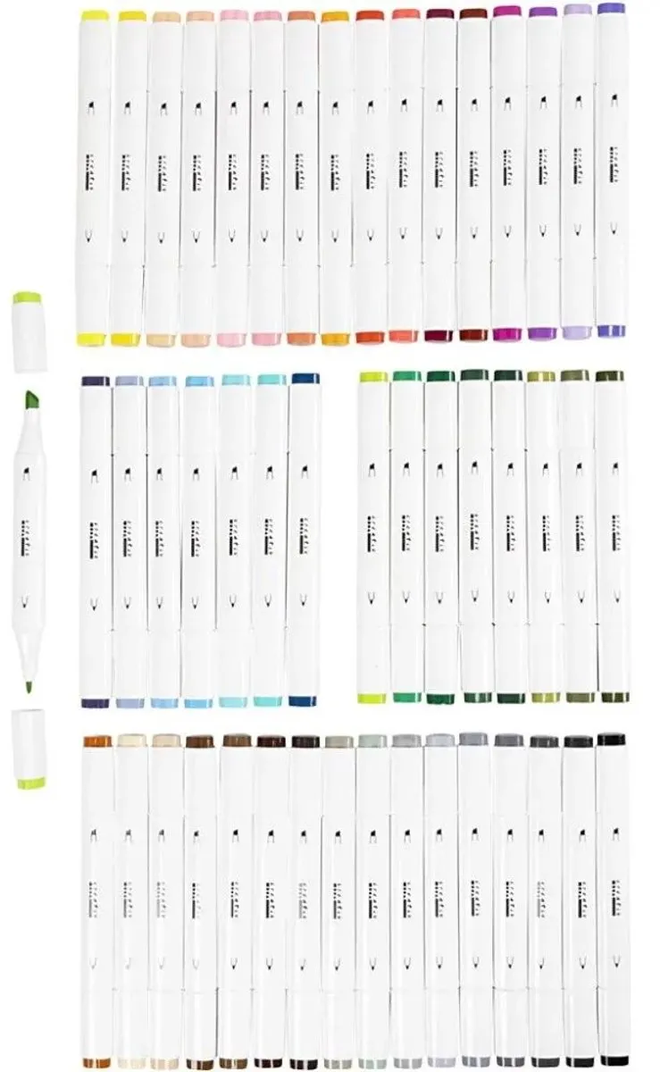 Creativ Company Alcoholmarker Standaardkleuren - 48 Stuks - Meerkleurig