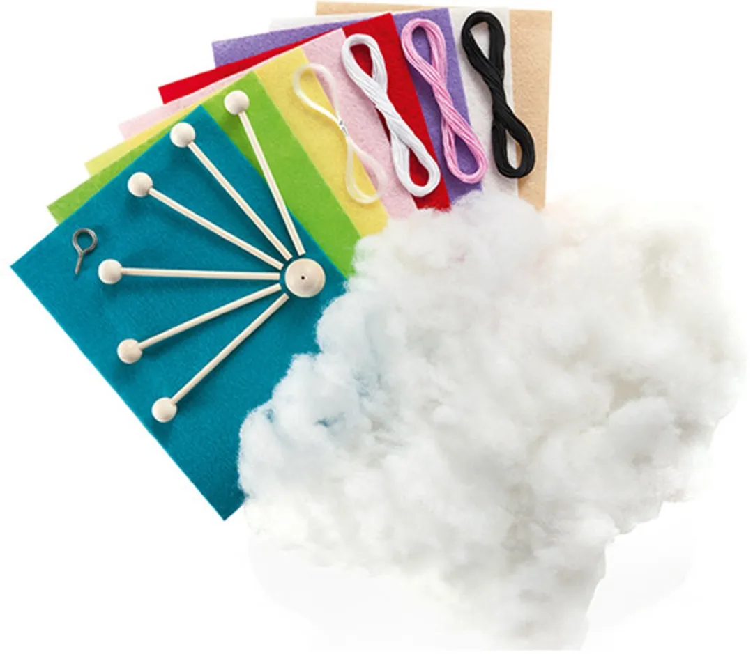 Folia Knutselset Mobiel Bosdieren DIY Vilt - 14-delig Multicolor