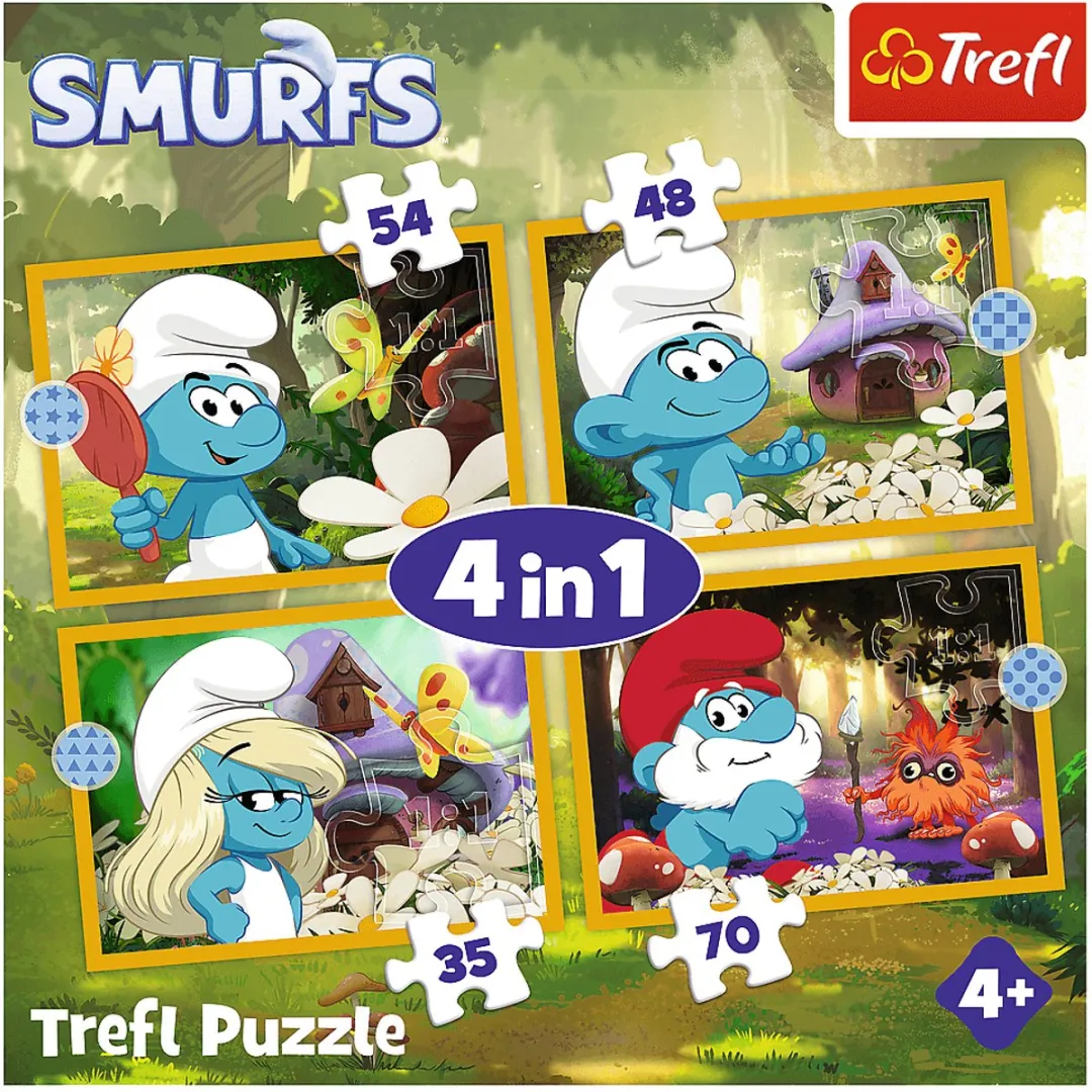 Trefl De Smurfen 4-in-1 Puzzel