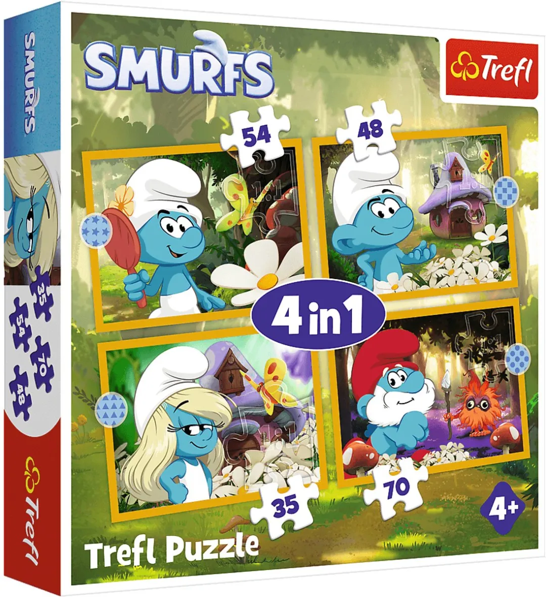 Trefl De Smurfen 4-in-1 Puzzel - 41 Stuks - Multicolor