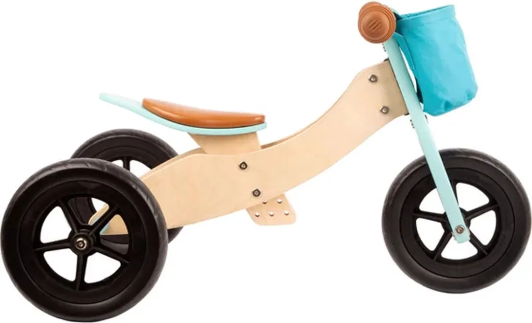 Small Foot Houten Driewieler & Loopfiets 2in1 Maxi - Turquoise