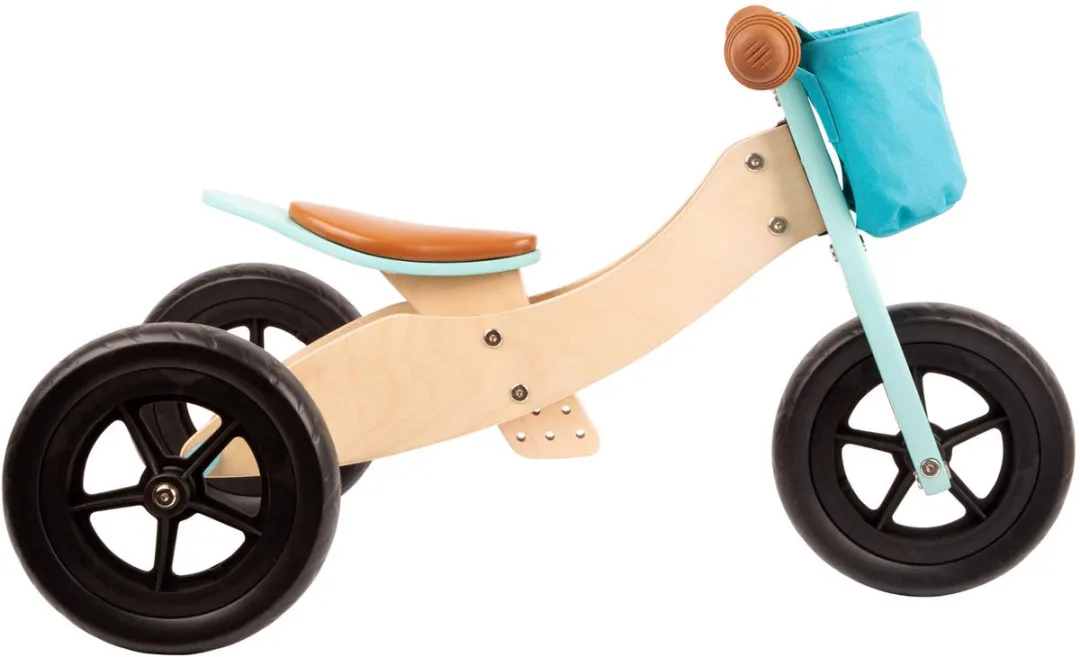 Small Foot Houten Driewieler & Loopfiets 2in1 Maxi - Turquoise