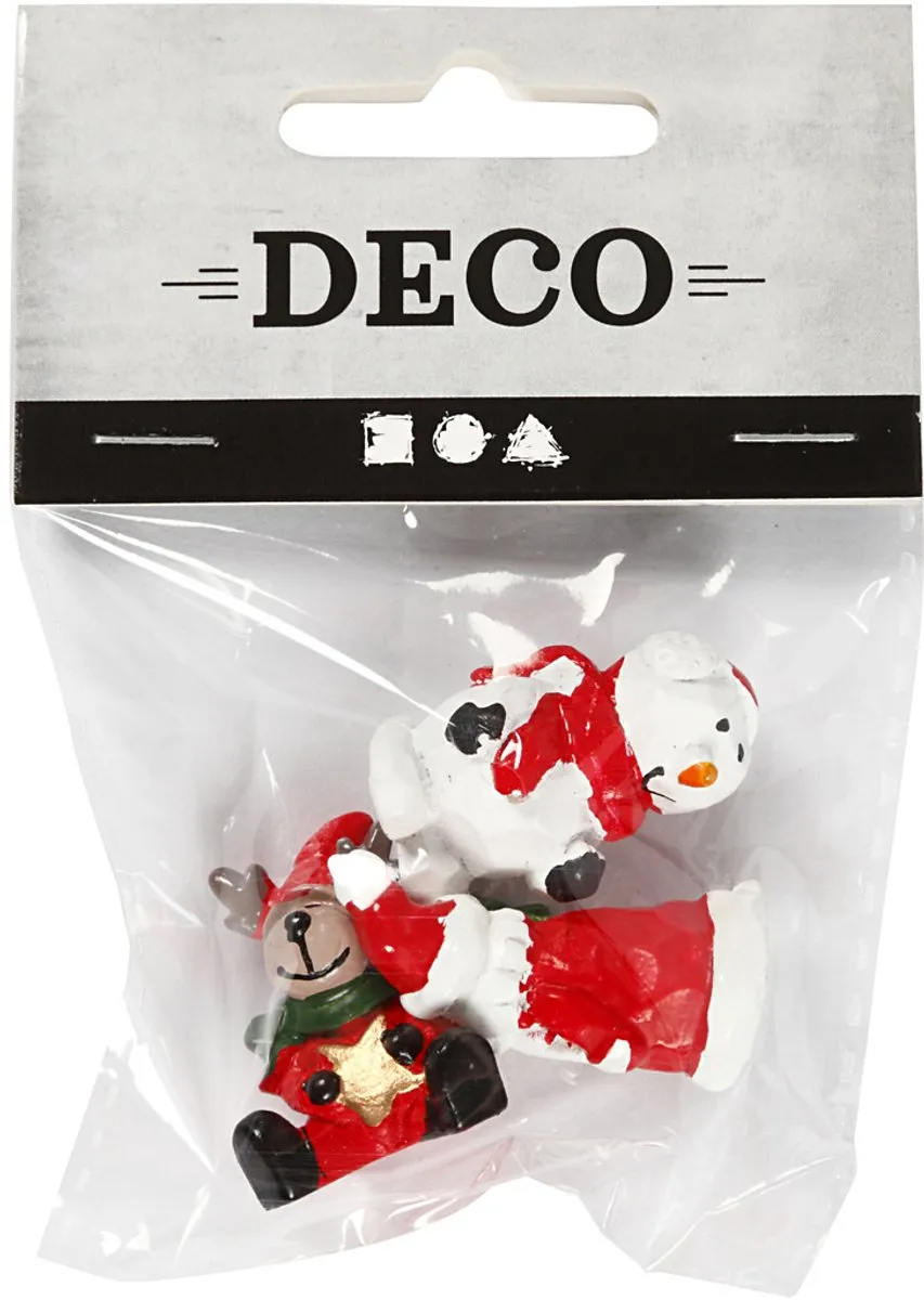 Creativ Company Mini Kerstfiguren 35mm - 3 Stuks