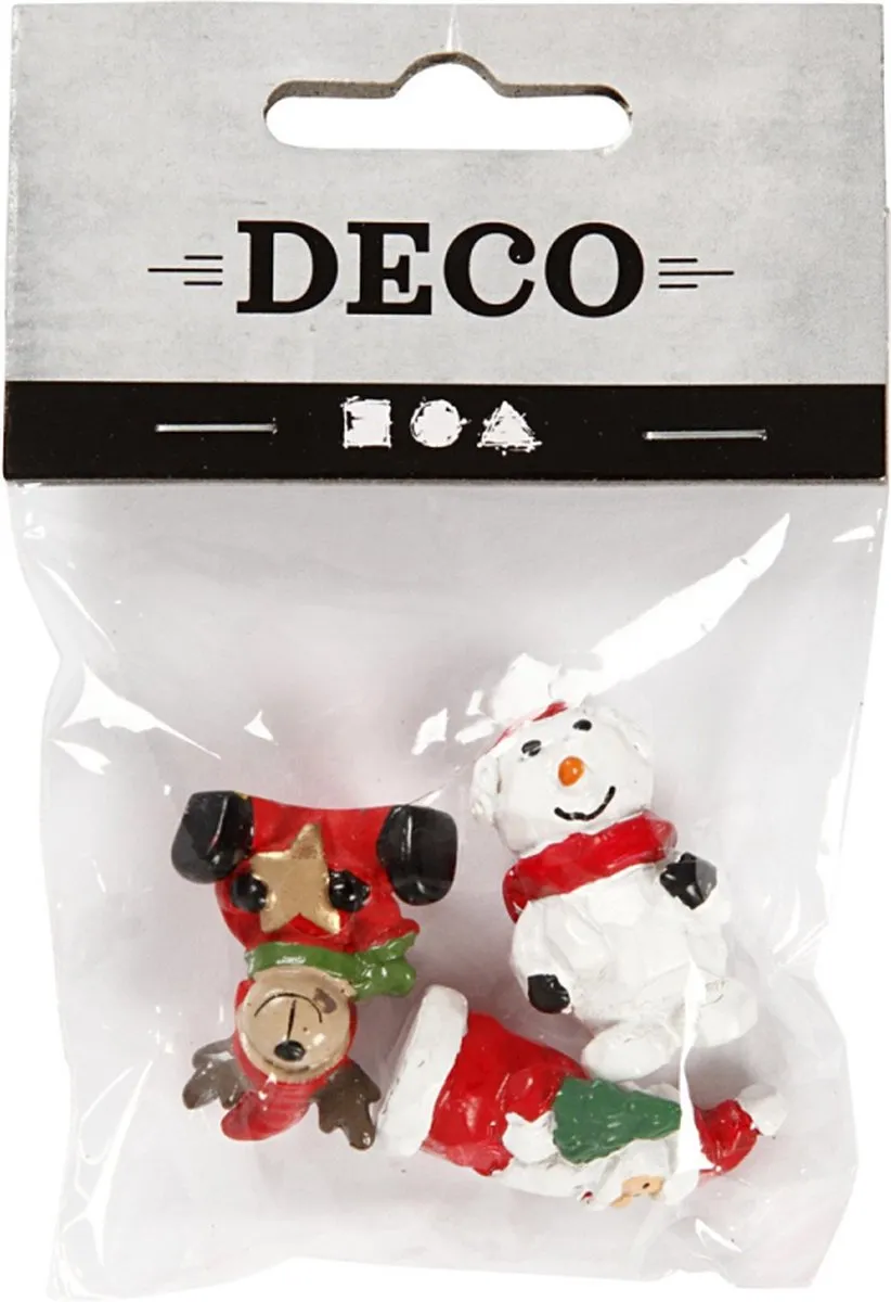 Creativ Company Mini Kerstfiguren 35mm - 3 Stuks