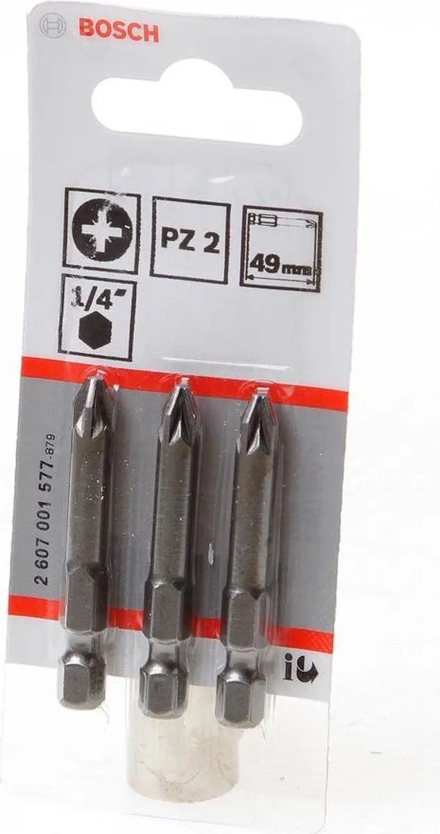 Bosch Bit PZ 2 Extra-hard 49mm - 3 Stuks