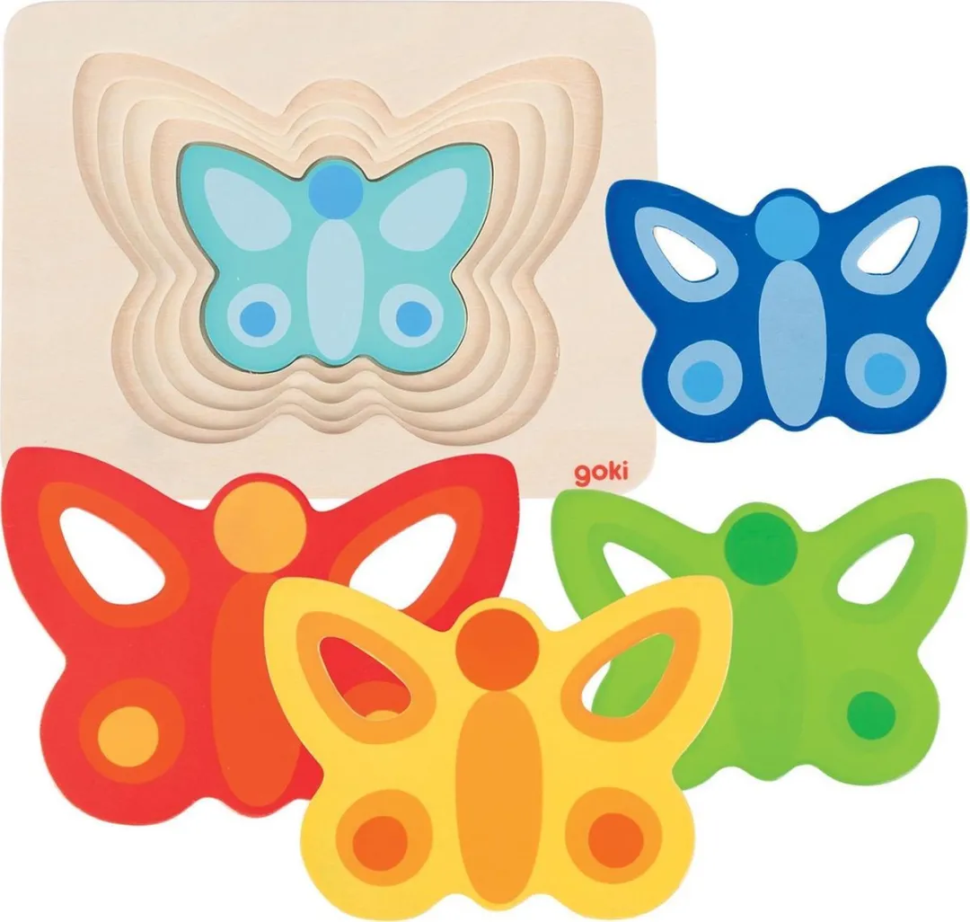 Goki Puzzle Vlinder 5 Stuks - Multicolor