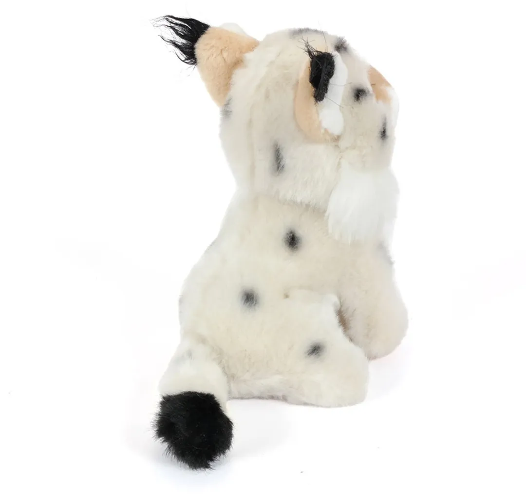 PIA Soft Toys Pluche Lynx Knuffel - 18cm - Wit/Crème/Zwart