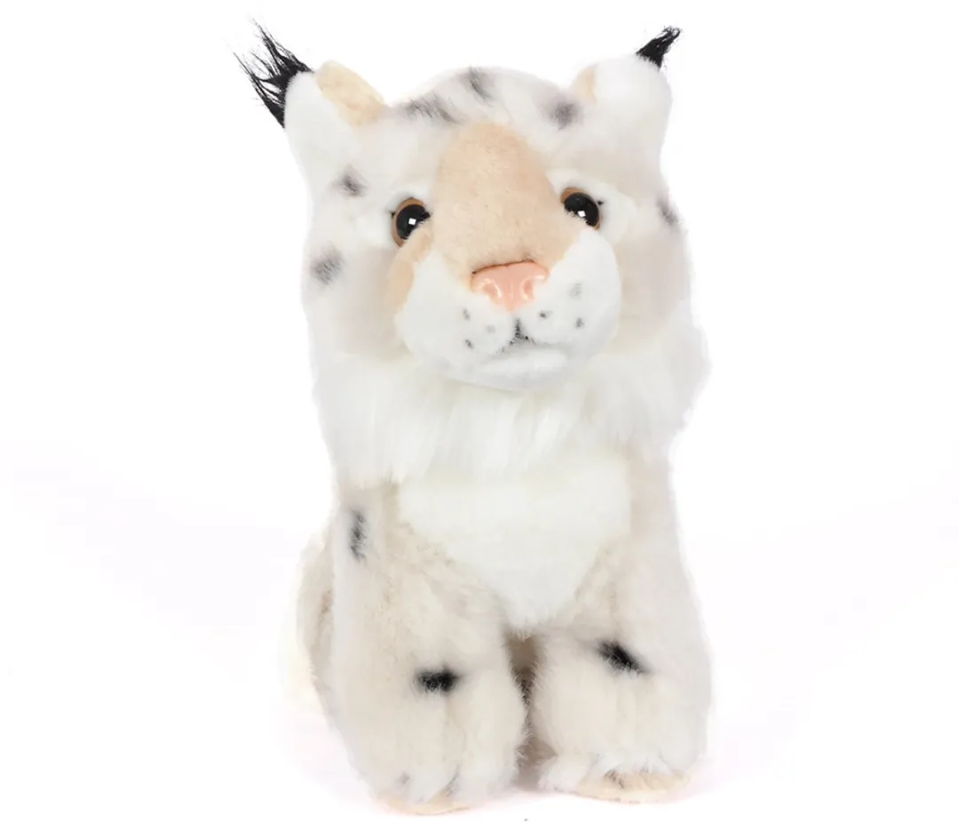 PIA Soft Toys Pluche Lynx Knuffel - 18cm - Wit/Crème/Zwart