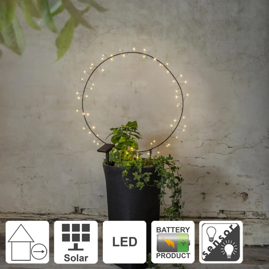 Star Trading Barlumi Grote Solarlichtring 60 LED - 100cm - Zwart