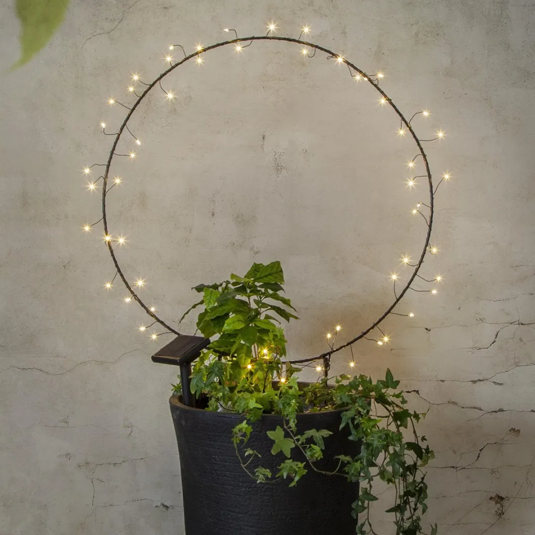 Star Trading Barlumi Grote Solarlichtring 60 LED - 100cm - Zwart