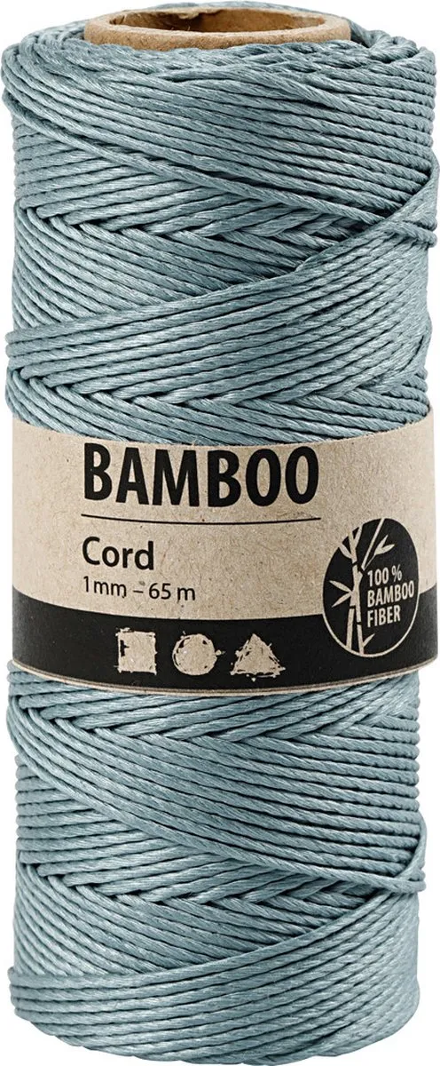 Creativ Company Bamboekoord 1mm - Turquoise 65m