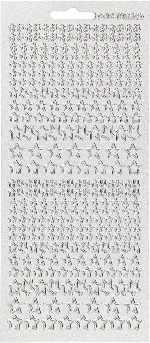 Creativ Company Zilver Sterren Stickers 10x23cm